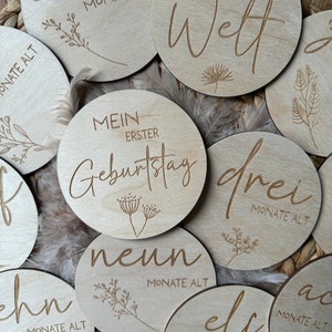 Meilensteine aus Holz, Meilensteinkarten, Mein erstes Jahr, Jeder Monat, Geschenk zur Geburt, Babyparty, Holz, Baby, Holz Karten