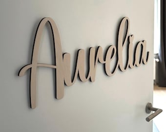 Namensschild aus Holz Geschenk Kinderzimmer Baby Türschild personalisiertes Holzschild Wanddekoration Holzbuchstaben Mädchen Junge