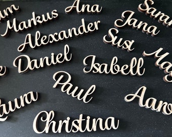 Wooden place cards, wooden name tags, place cards, wedding, baptism, birthday, wooden names