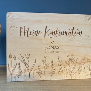 Gift confirmation, gift communion, baptism, personalized, wooden memory box, personalized box, wooden box, storage,