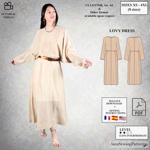 Boho Dress sewing pattern | Summer dress sewing pattern | Long dress sewing pattern | Maxi dress Pattern | Women PDF Sewing Pattern
