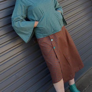 Blus med lyktaärm PDF-sömnadsmönster, nyckelhålsringning, XS-XXXL bild 11
