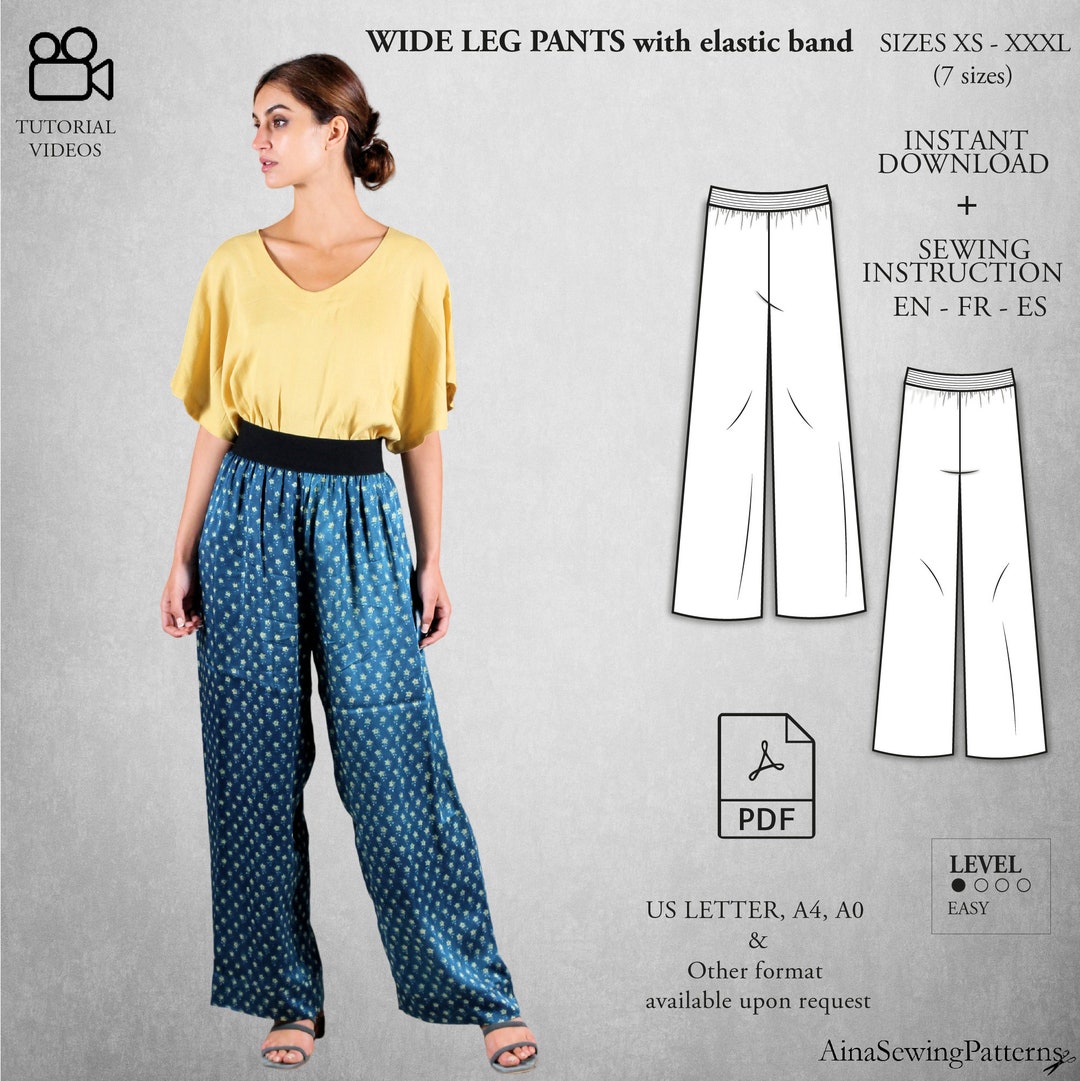 Women Pants Sewing Pattern Elastic Waist Pants Pattern Etsy