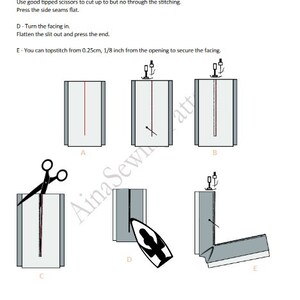 Blus med lyktaärm PDF-sömnadsmönster, nyckelhålsringning, XS-XXXL bild 13