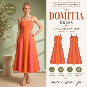 Panel Dress PDF Sewing Pattern | Flared Dress Pattern for Women