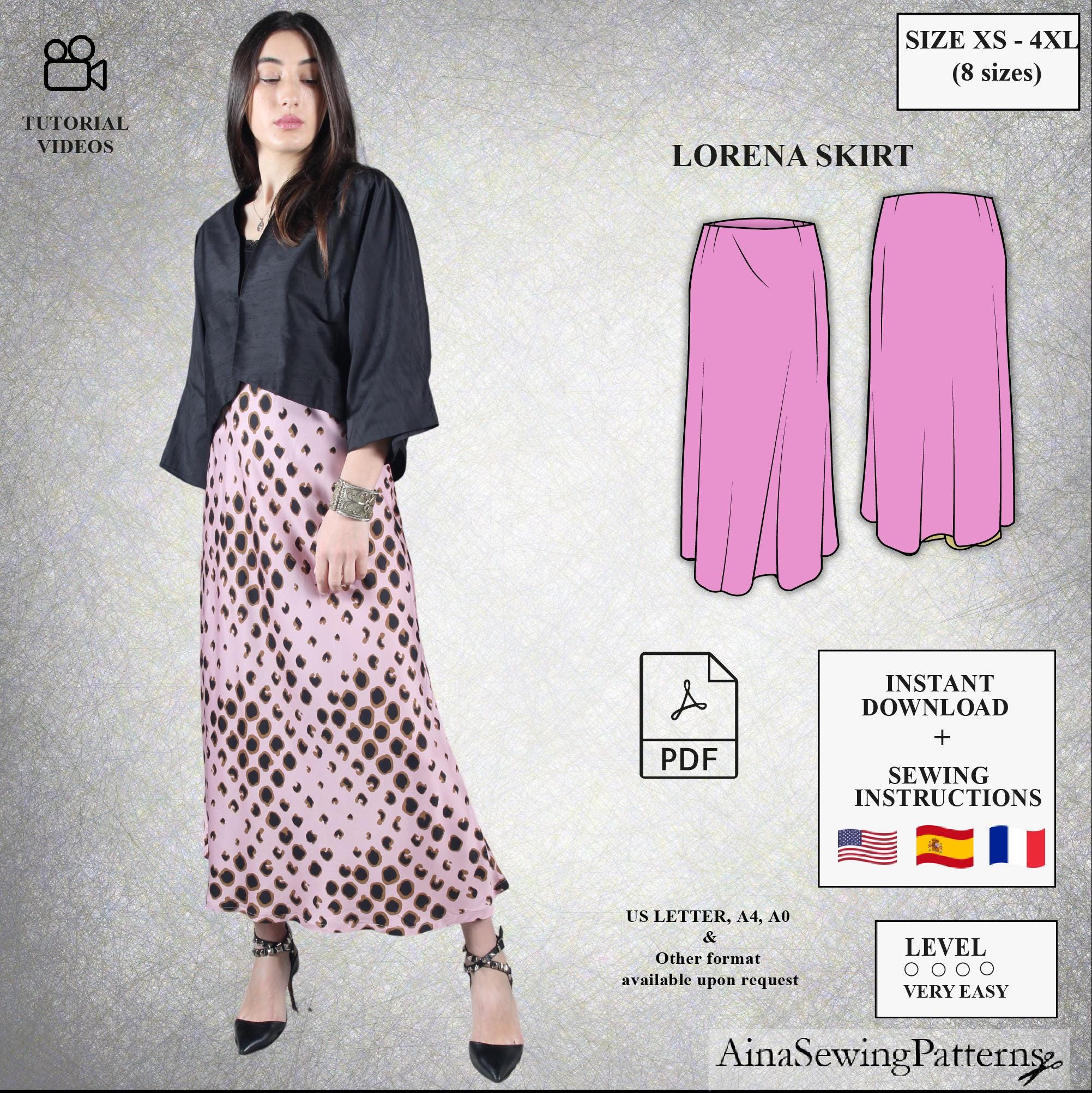 Bias Cut Skirt Pattern | Long Skirt Sewing Pattern | Summer