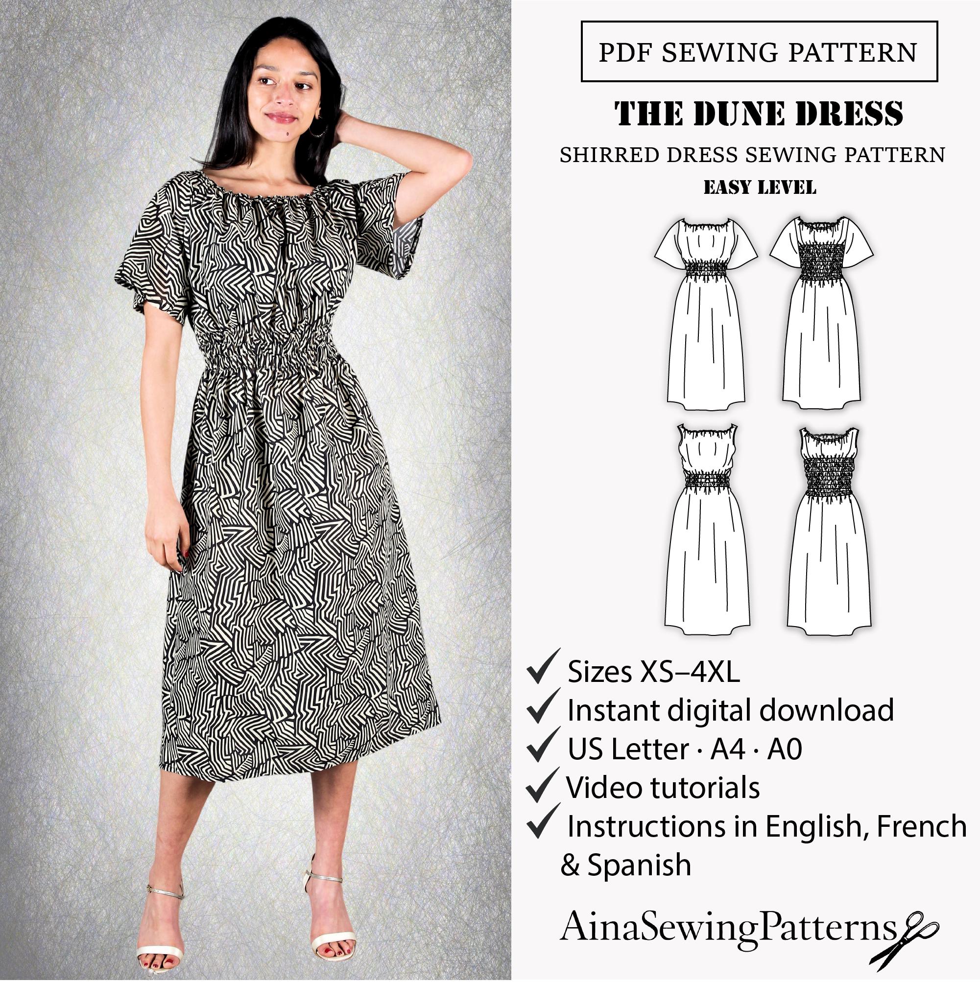 Shirred Dress Patterns for Women - Etsy Shirred Dress Patterns for Women - Etsy