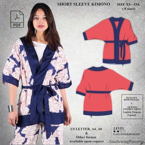 Kimono sewing pattern | Japanese sewing pattern | Jacket pattern | Summer jacket sewing pattern | Printable pattern | Women PDF Pattern