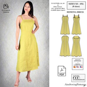 Jurkpatroon dames | Naaipatroon paneeljurk | Jurk met bandjespatroon | Patroon strapless jurk | Naaipatroon uitlopende zomerjurk
