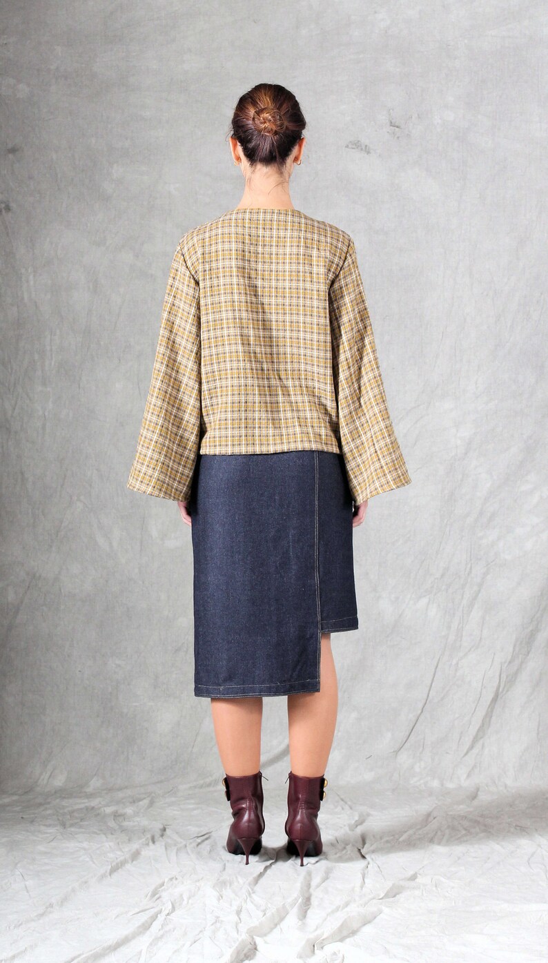 Blus med lyktaärm PDF-sömnadsmönster, nyckelhålsringning, XS-XXXL bild 8