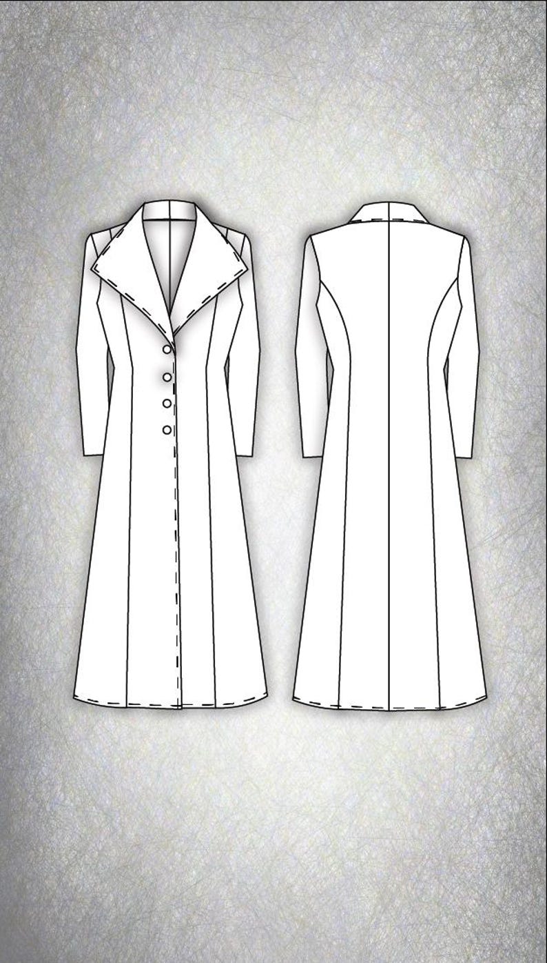 Long Coat Sewing Pattern for Women | Easy Coat Pattern | Women Coat PDF ...