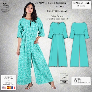 Jumpsuit Schnittmuster PDF – Damen Schnittmuster Schnittmuster – Schnittmuster Schnittmuster Schnitt Nähanleitung Nähanleitung Unikate Nähanleitung