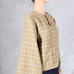 Blus med lyktaärm PDF-sömnadsmönster, nyckelhålsringning, XS-XXXL bild 9