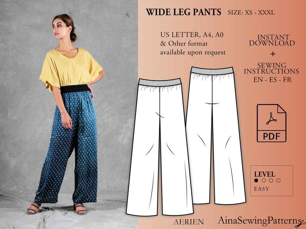 Women's Pants Sewing Pattern PDF Digital Sewing Pattern Etsy