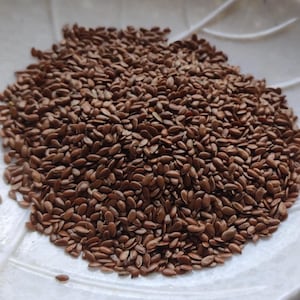 Organic Whole Flax Seeds - Nutritional Indian Seeds for Cooking - Alsi Beej - Brown Linseed - Culinary Grade Natural Dried Raw Healthy Seed