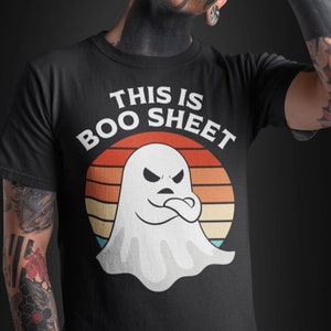 Halloween T-Shirt Herren | This is Boo Sheet | Vintage-Stil | Geschenkidee für Männer