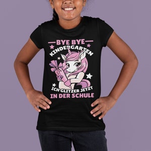 T-shirt enfant | Licorne mignonne | Au revoir la maternelle | Les filles commencent l'école | Retour à l'école