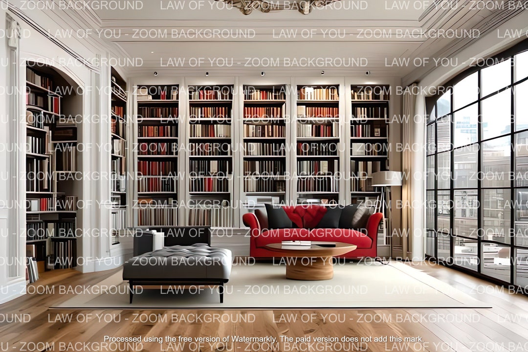 Home Library Zoom Background Virtual Background Zoom Meeting - Etsy