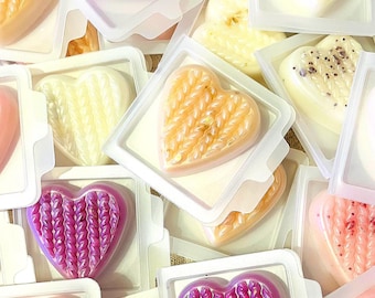 Christmas Heart Shaped Soy Wax Melts, Heart Wax Melt Samples, Hand Poured Home Fragrance, Christmas Wax Melts, Wax Melts, Christmas Wax Melt