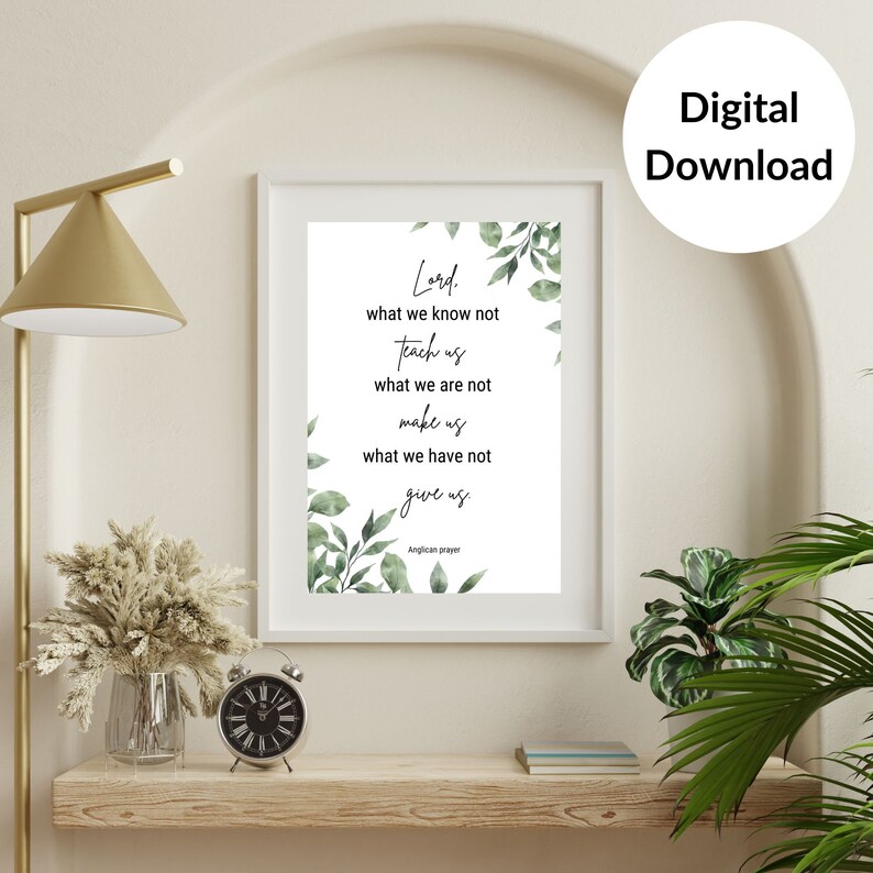 Prayer, Wall Art Printable Christian Wall Art, Large Scripture Digital ...