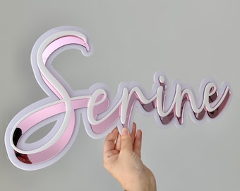 Triple Layer Acrylic Name Plaque, Kids Room Decor