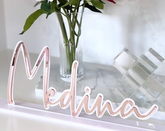 Freestanding Layered Acrylic Name Sign, Kids Room Decor