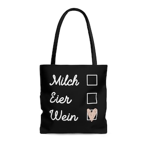Tragetasche mit Einkaufsliste für Wein, ideales Geschenk für Mütter und JGA, perfekte Tasche für Brautpartys und Abschiedsgeschenke