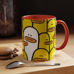 Taza de café con detalles de pato caprichoso / Lindo regalo para amantes del café, decoración de cocina divertida, artículos para el hogar originales, perfecta para cumpleaños, disfruta de cada sorbo
