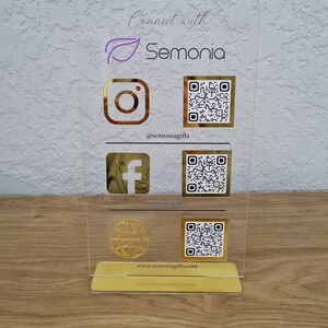 Multi QR Code Social Media Sign | Salon Sign | Beauty Sign | Hairdressers Beautician Sign | Luxury Sign | Marketing Sign