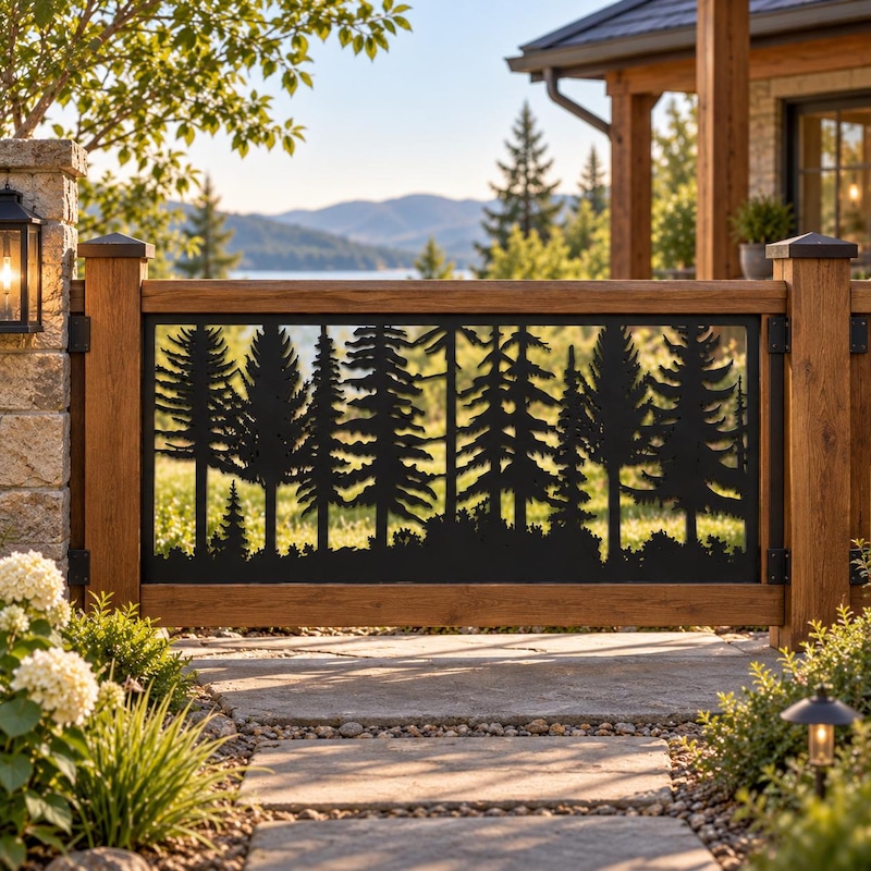 Rustic Garden Guard Pine Tree Privacy Panel - Etsy