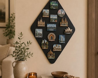 Travel Magnet Board, Metal Board, Custom Board for Travel Magnets Keepsake, Large Display Board, Travel Memory Gifts, Travel Theme Decor