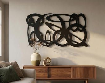 Modern Abstract Geometric Circle Metal Wall Art, Minimalist Home Decor, Living Room Sculpture, Abstract Wall Hanging, Housewarming Gift