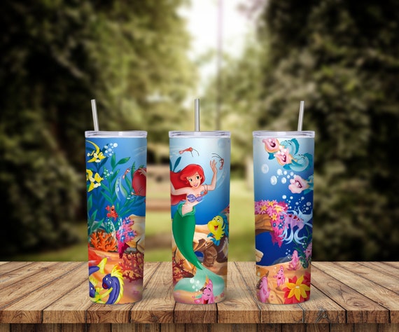 Little Mermaid tumbler design, 20 oz skinny tumbler design, sublimation  image, tumbler wrap, Little Mermaid cup, Little Mermaid sublimation