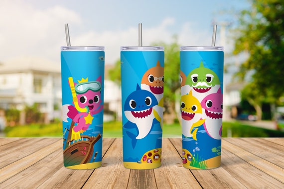 Baby Shark tumbler design, 20 oz skinny tumbler design, sublimation image,  tumbler wrap, Baby Shark cup, Baby Shark sublimation, tumbler