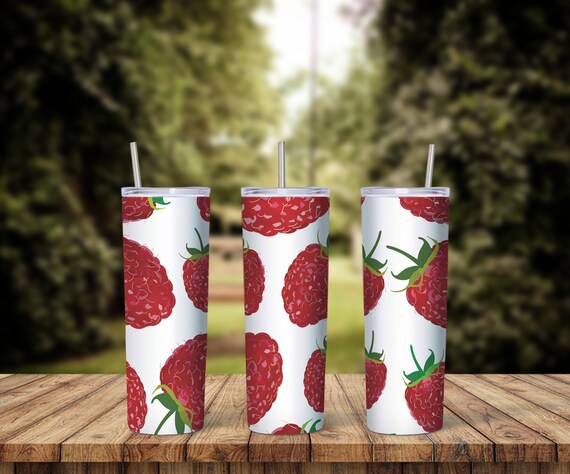 Strawberry Tumbler,Strawberry Cup-20 oz Skinny Tumbler with Lid