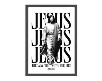 Póster tipográfico de Jesús / El Camino, la Verdad, la Vida Juan 14:6