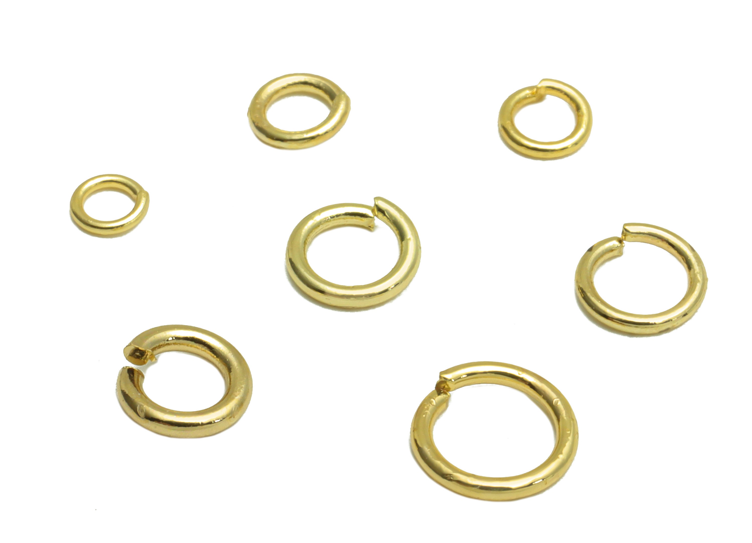 Gold Jump Rings , Brass Open Jumprings , Circle Ring Connector , Barss