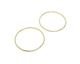 63mm Brass Ring, Brass Minimalist Closed Hoop Bracelet, Gold Round Closed Non-Sdjustable Hoop Bracelet, 18K Real Gold Plated GD8919