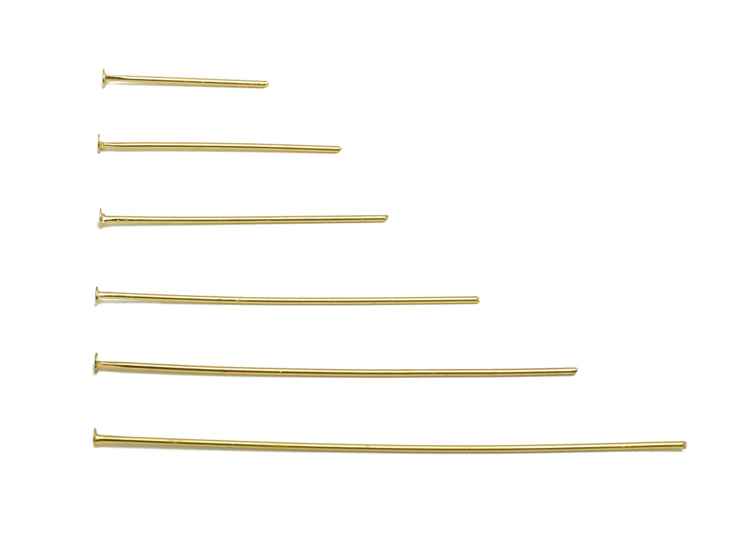 Gold Head Pins, Brass 18K Gold Head Pin,0.7mm Head Pins Findings, Gold
