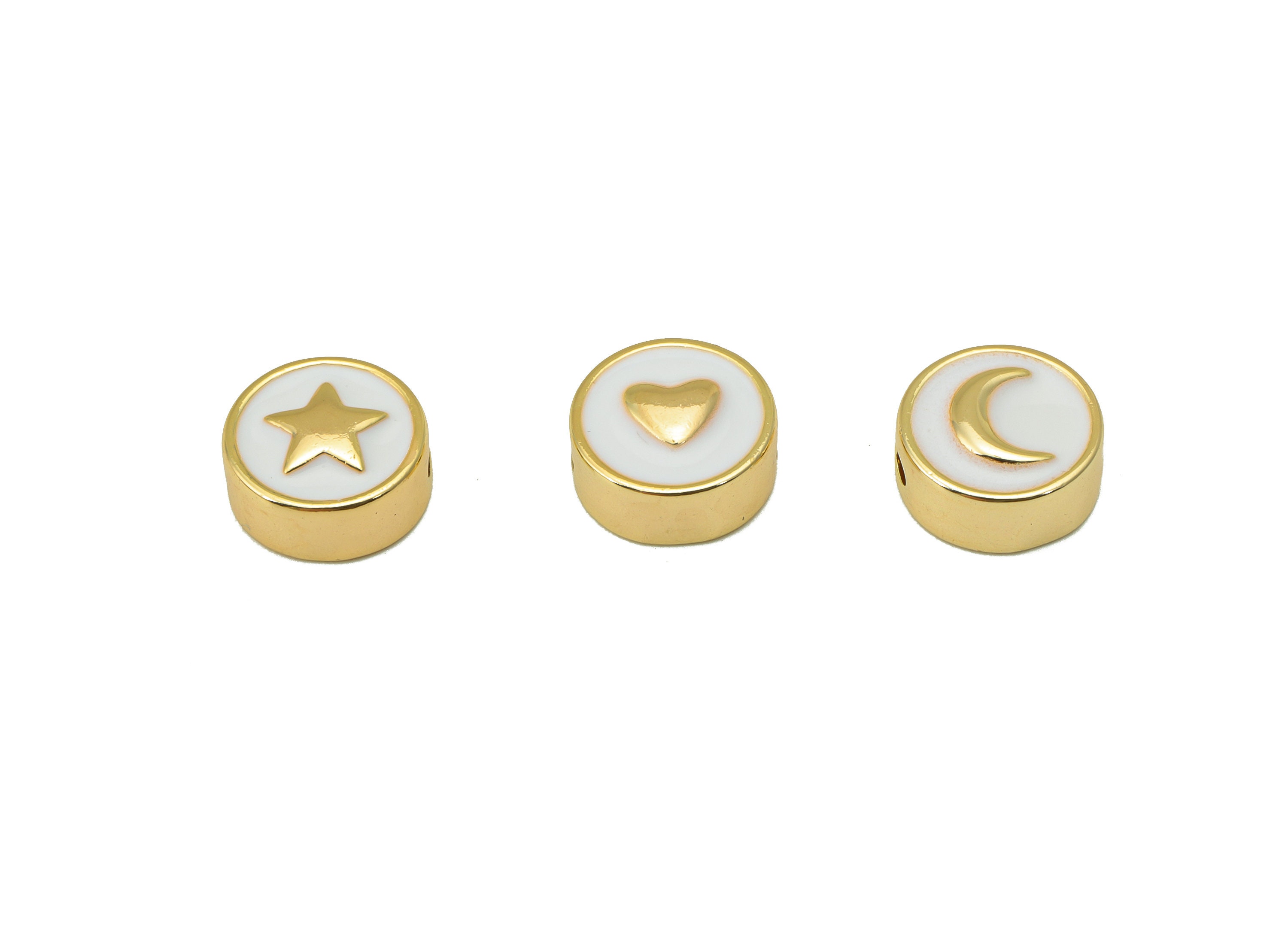 Gold Insert Ring Spacer Beads, 20 pcs Saturn Jump Ring For Beads