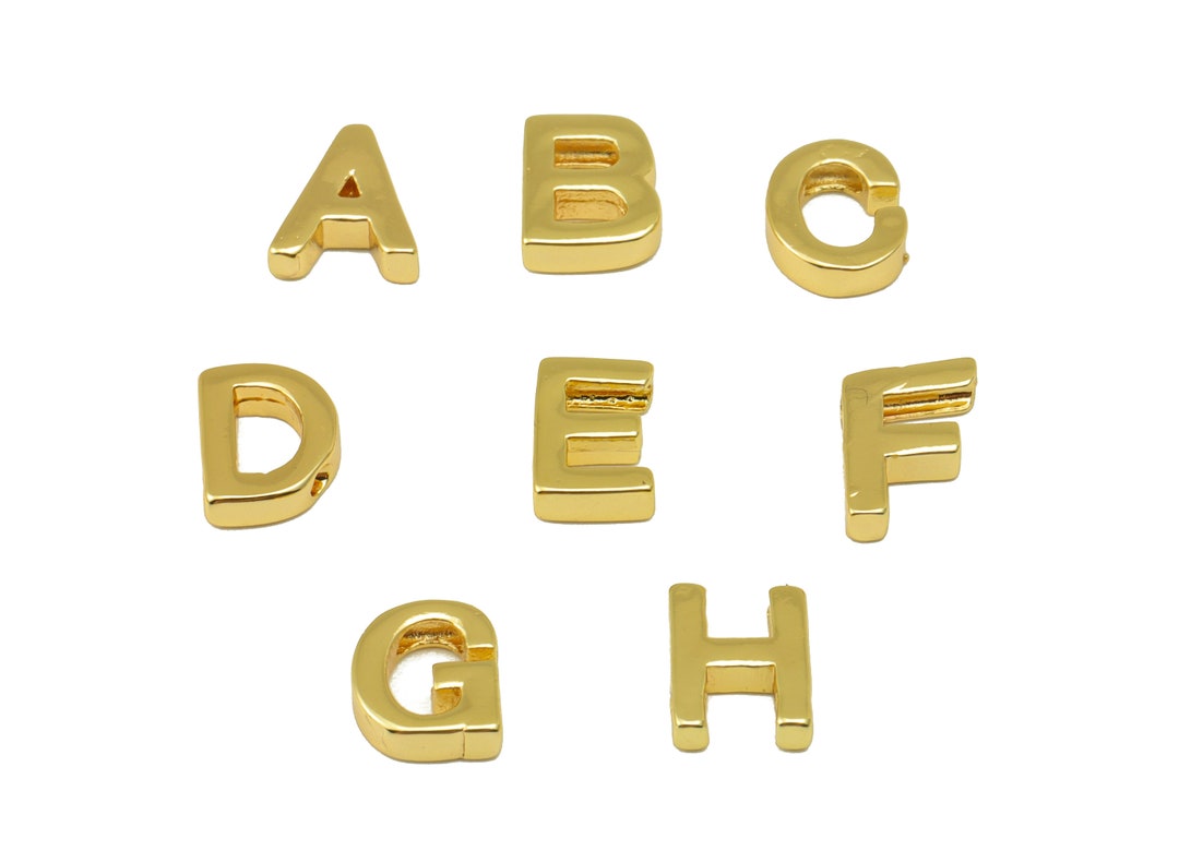 Gold Alphabet Beads, Brass Letters Pendant, Alphabet Earring Charms ...