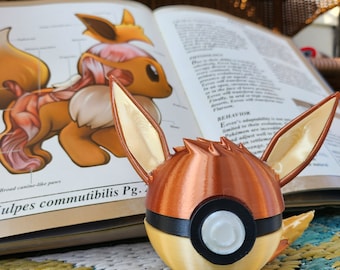 3D Printed Eevee Pokeball, Flattened Base