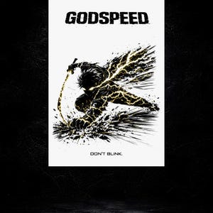 IRON ARC - GODSPEED | Premium Matte Poster | Lightning Assassin Muurdecoratie | Anime Gym Decoratie | Voltage Esthetische Print