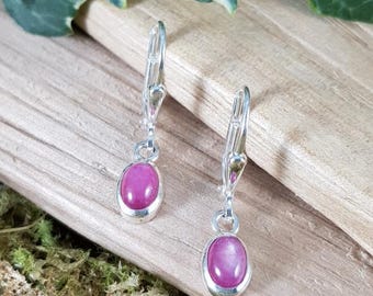 Kolczyki ze srebra 925 z rubinem