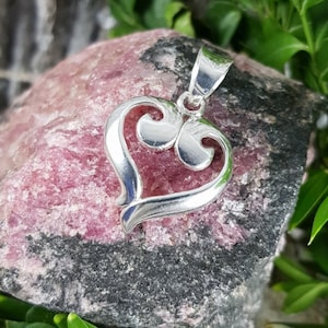 Necklace pendant 925 silver with heart