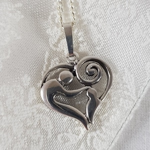 Necklace pendant 925 silver with heart