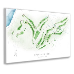 Spyglass Hill Golf Course Map, California Golf Course Layout, Sporty Father&#39;s Day Gift, Personalized Golfing Dads Retirement Gift for Golfer