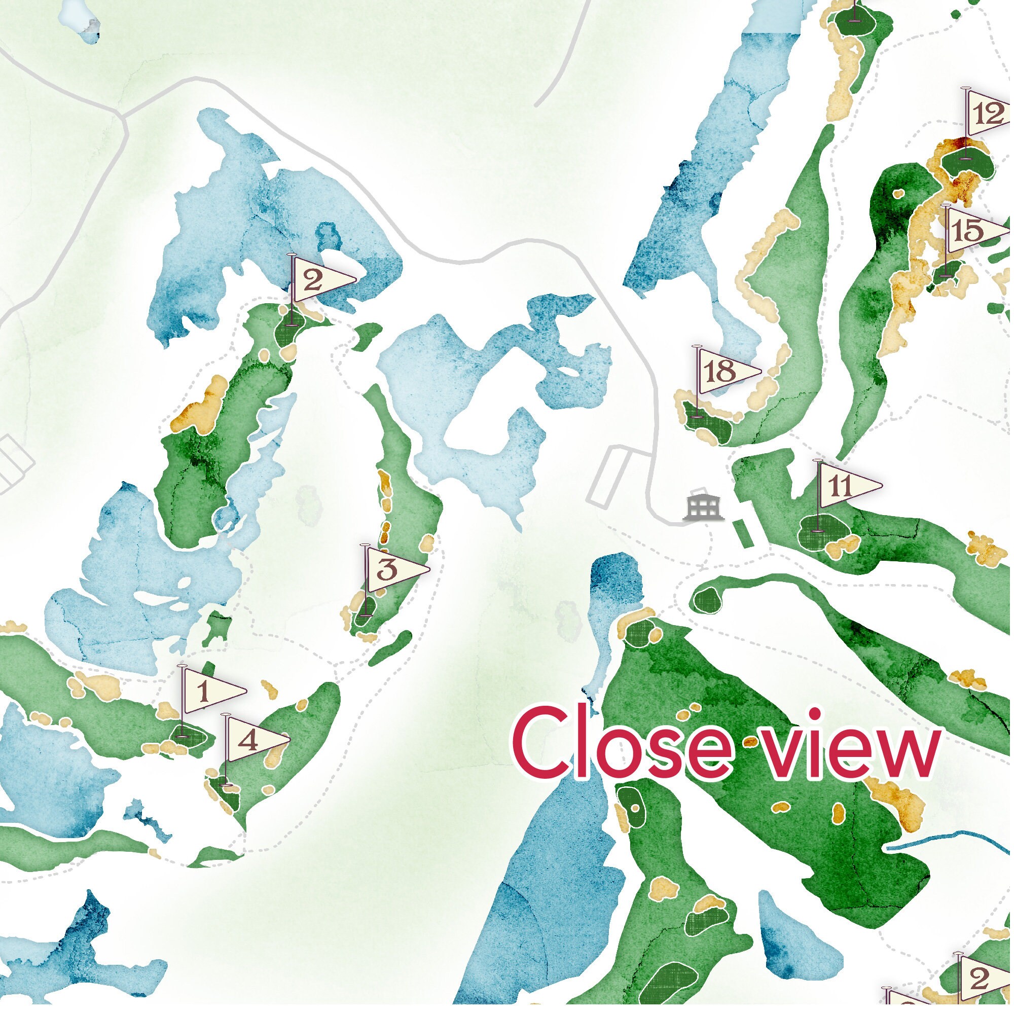 Streamsong Red Course Routing Streamsong Golf Course Map, Black, Blue & Red Course in One Print ...