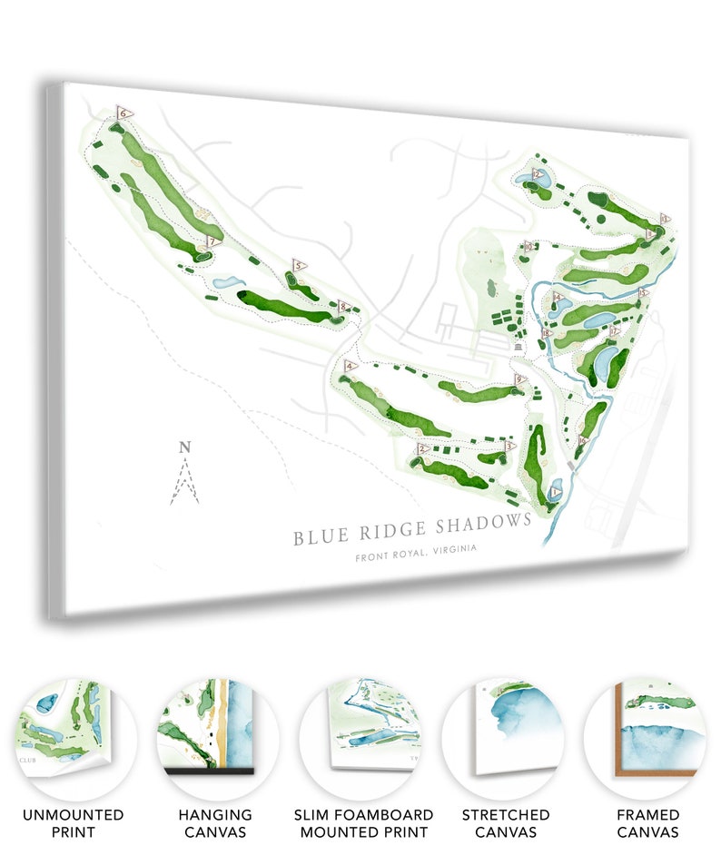 Blue Ridge Shadows Golf Course Map, Virginia Golfer Custom Wall Decor ...