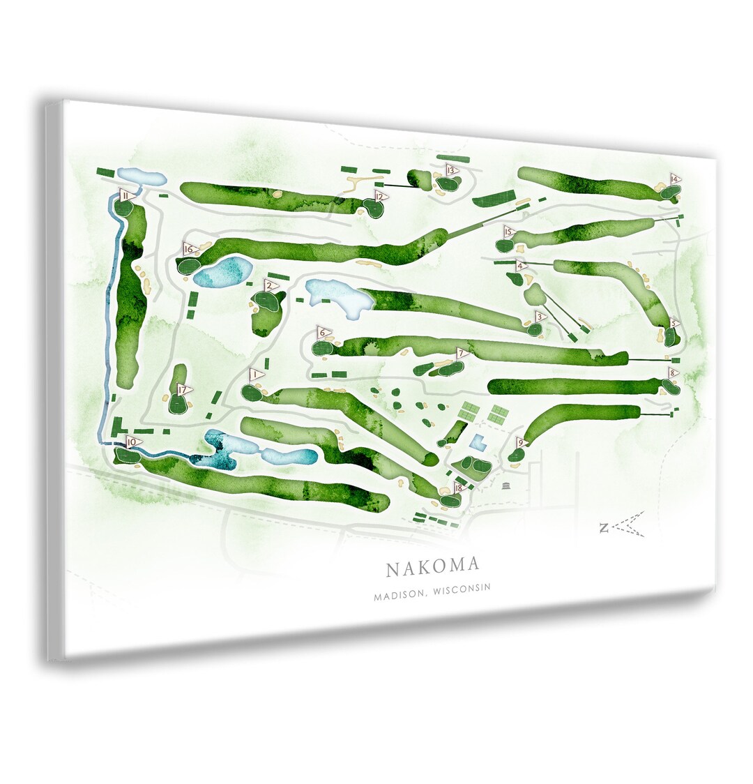 Nakoma Golf Course Map Golf Club Course Layout WI Golf Print Wife #39 s Nakoma Golf Course Map Golf Club Course Layout WI Golf Print Wife #39 s
